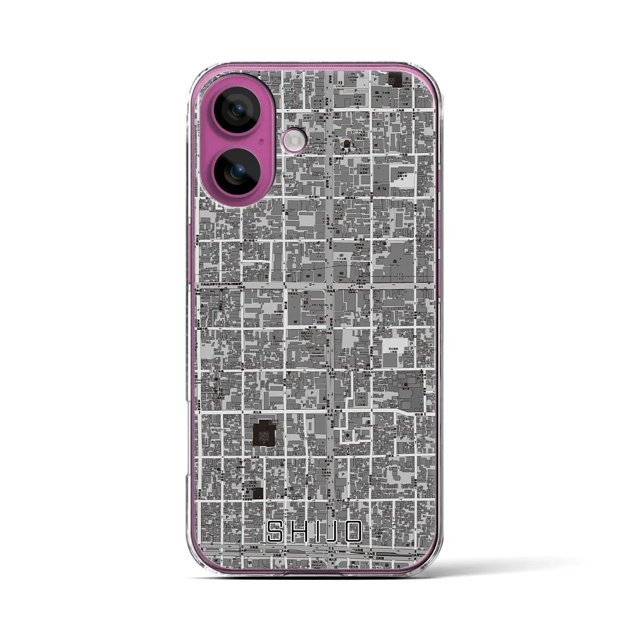 【四条（京都府）】地図柄iPhoneケース（クリアタイプ）