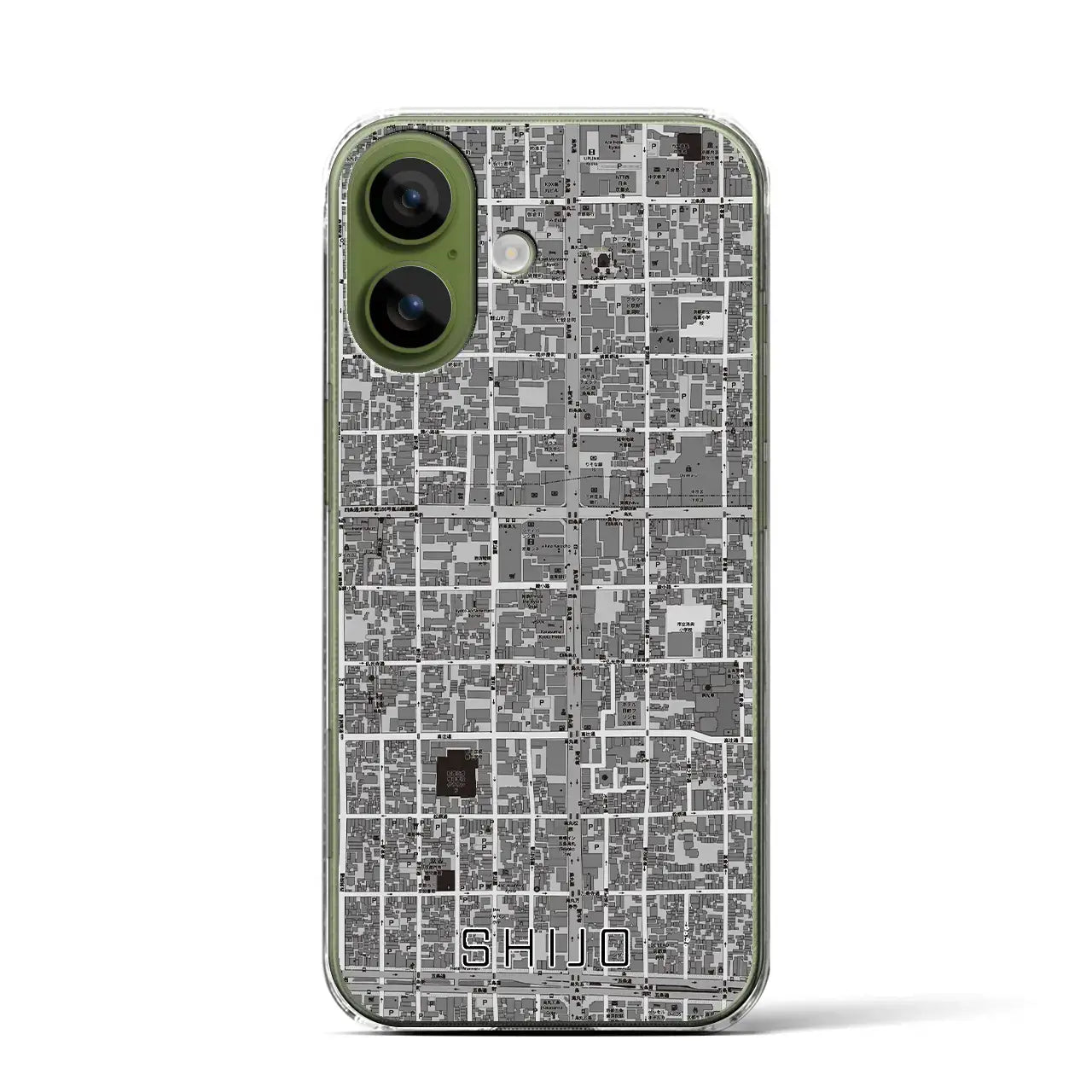 【四条（京都府）】地図柄iPhoneケース（クリアタイプ）