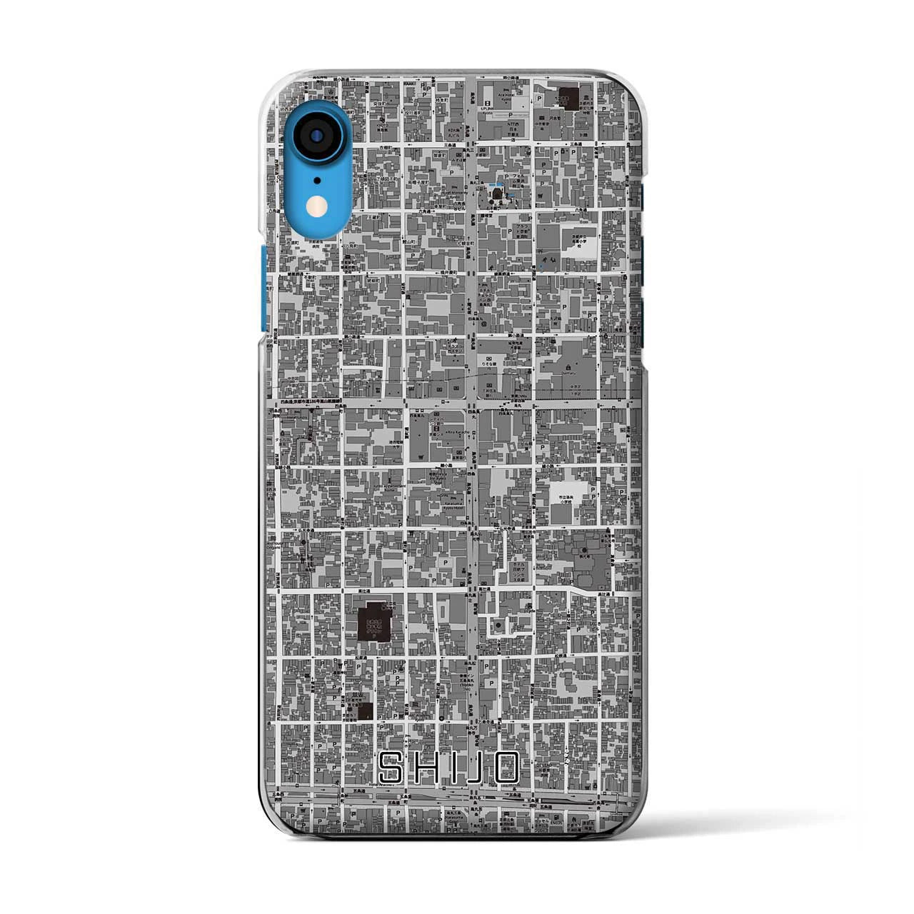 【四条（京都府）】地図柄iPhoneケース（クリアタイプ）