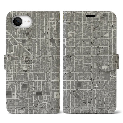 【四条（京都府）】地図柄iPhoneケース（手帳タイプ）