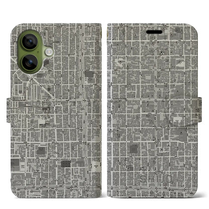 【四条（京都府）】地図柄iPhoneケース（手帳タイプ）