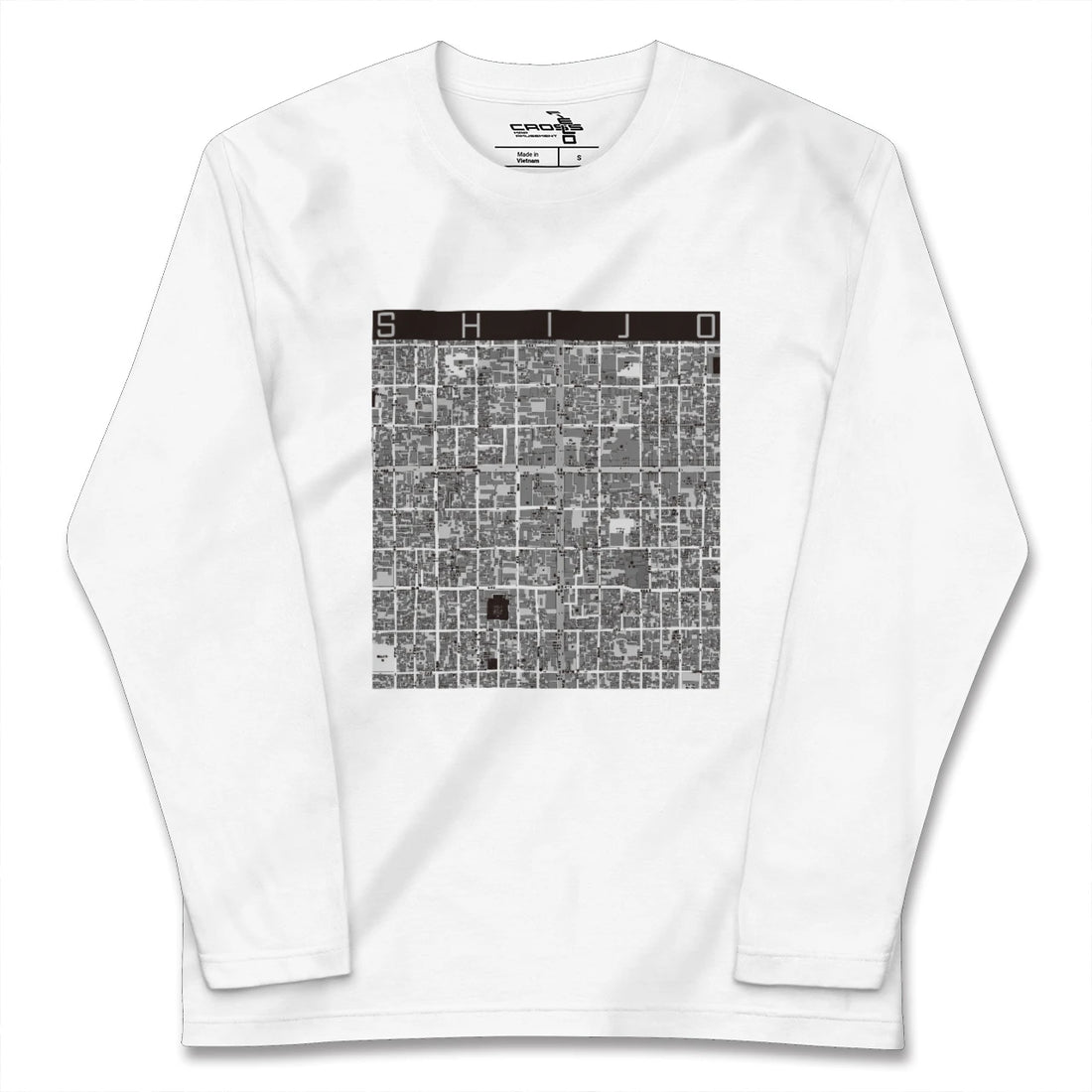 【四条（京都府）】地図柄ロングスリーブTシャツ