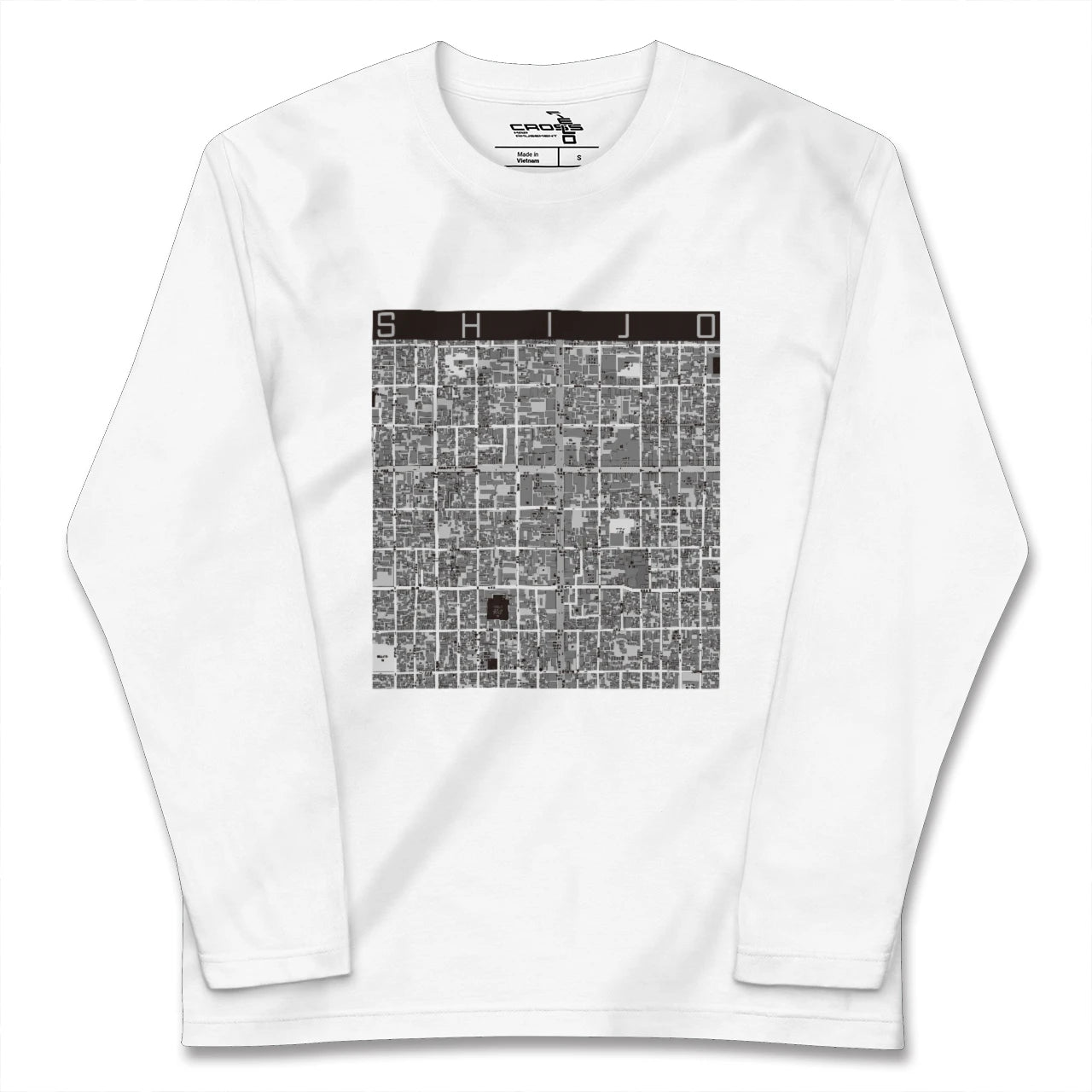 【四条（京都府）】地図柄ロングスリーブTシャツ