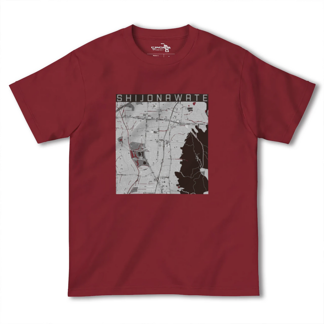 【四条畷(大阪府)】地図柄ヘビーウェイトTシャツ