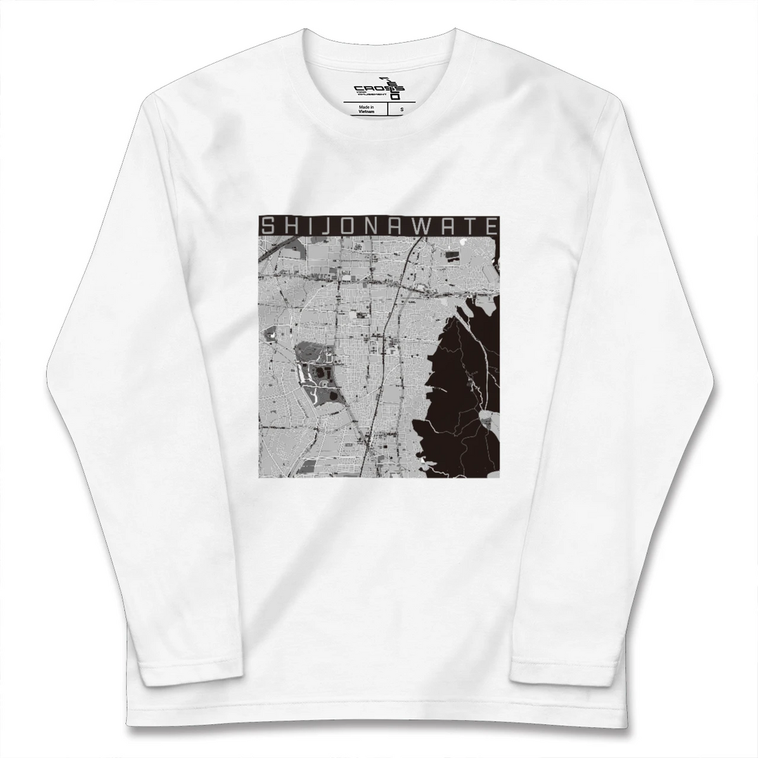 【四条畷(大阪府)】地図柄ロングスリーブTシャツ