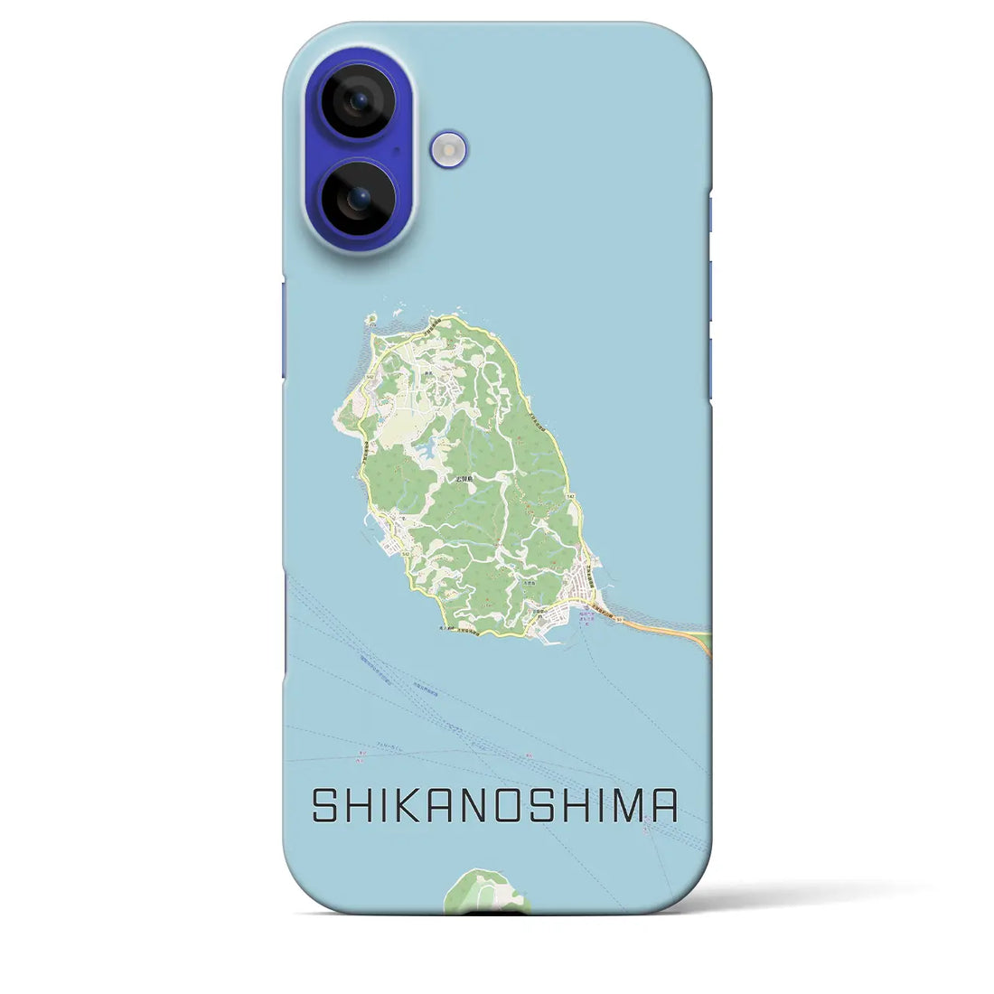 【志賀島(福岡県)】地図柄iPhoneケース(バックカバータイプ)ブラック・iPhone 16 Pro Max 用