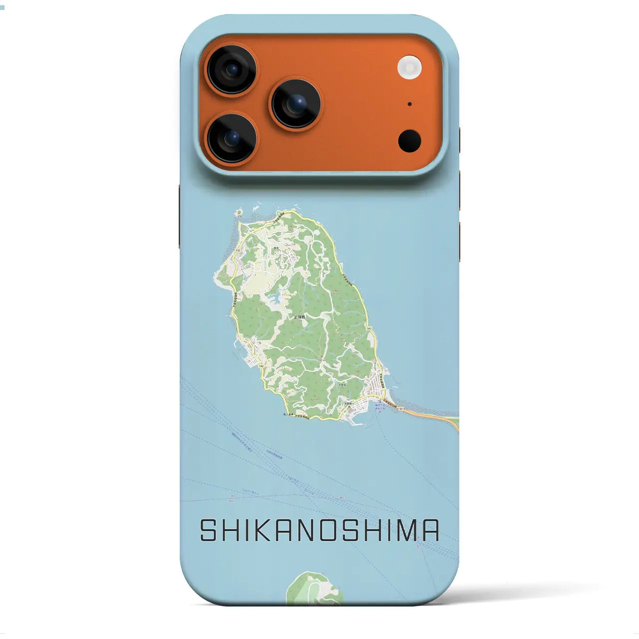 【志賀島（福岡県）】地図柄iPhoneケース（バックカバータイプ）