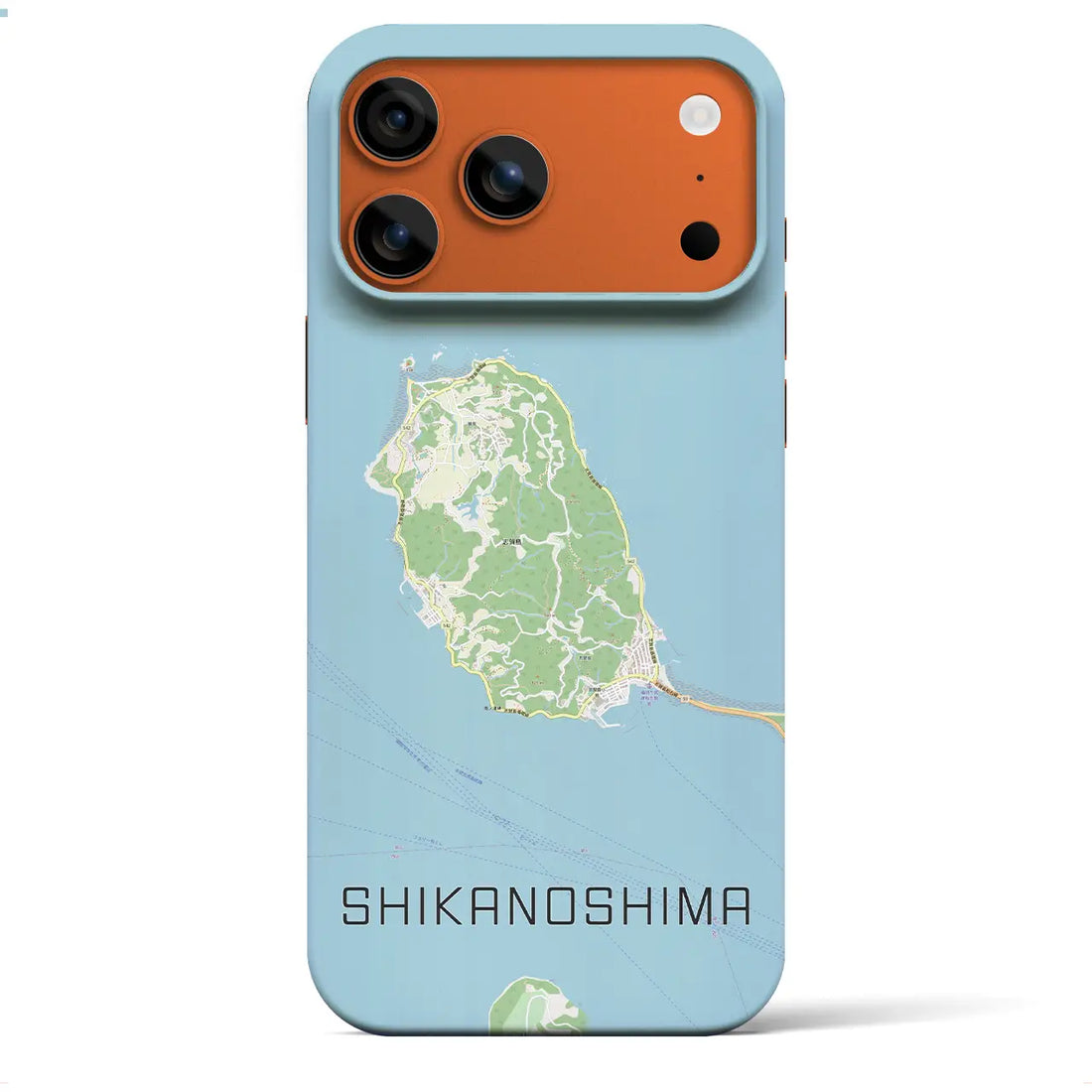 【志賀島(福岡県)】地図柄iPhoneケース(バックカバータイプ)ブラック・iPhone 17 Pro Max 用