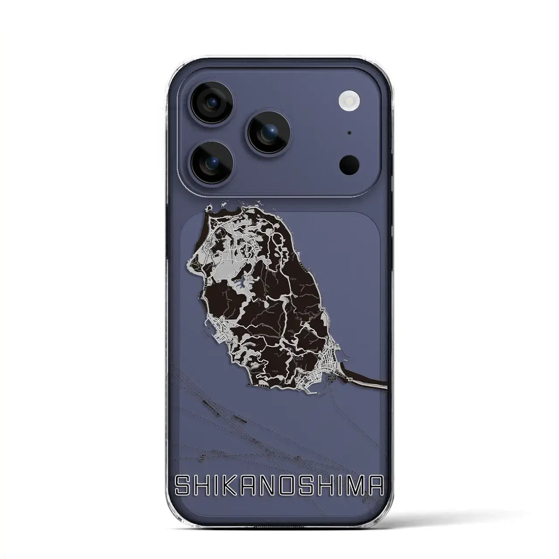 【志賀島（福岡県）】地図柄iPhoneケース（クリアタイプ）