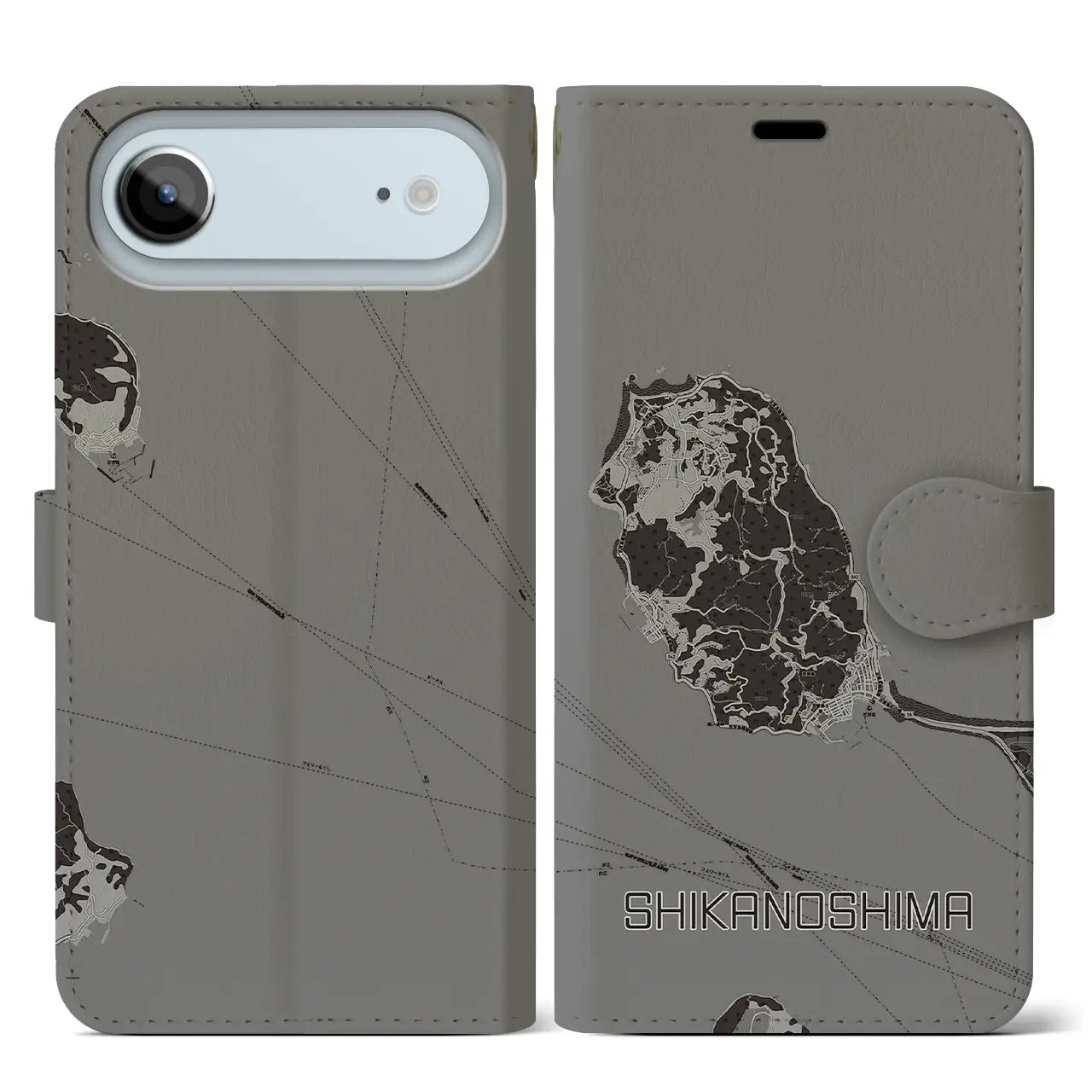 【志賀島（福岡県）】地図柄iPhoneケース（手帳タイプ）