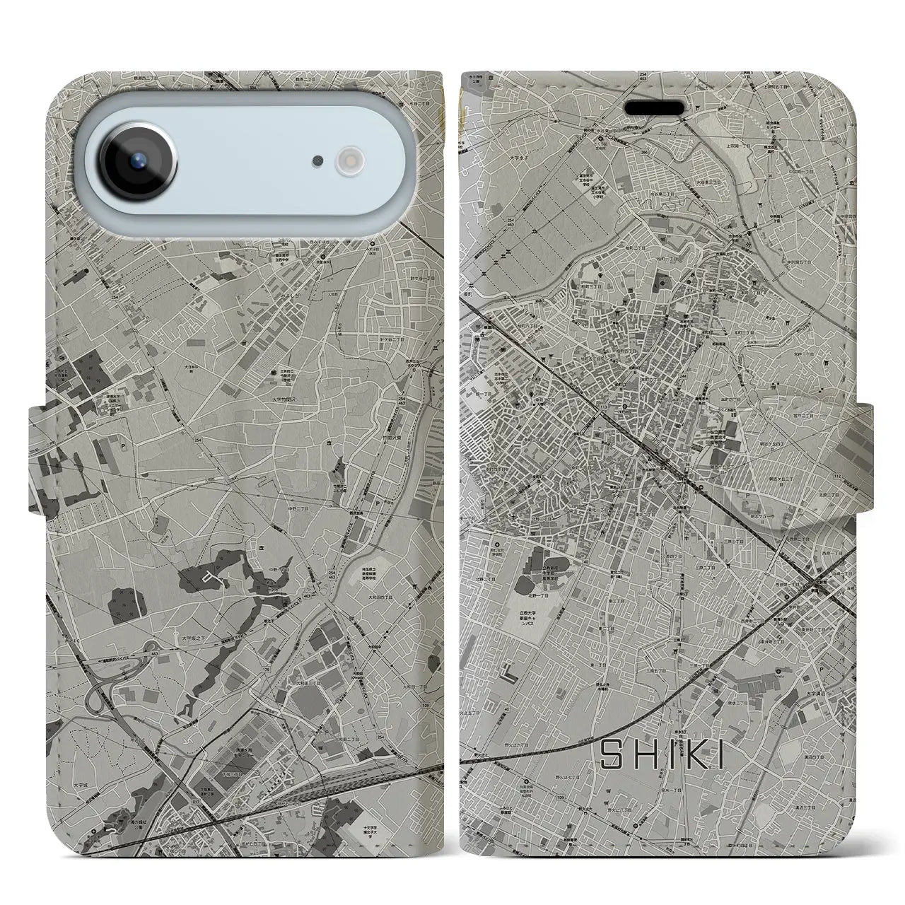 【志木（埼玉県）】地図柄iPhoneケース（手帳タイプ）