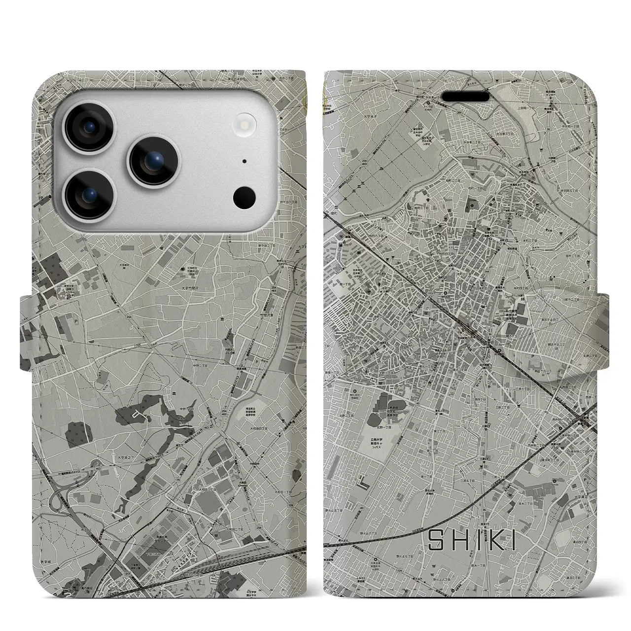 【志木（埼玉県）】地図柄iPhoneケース（手帳タイプ）