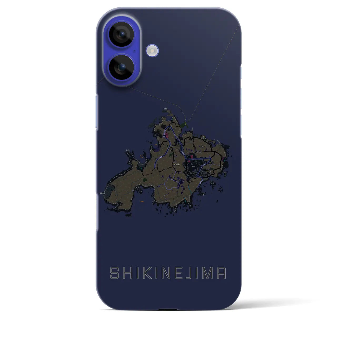 【式根島（東京都）】地図柄iPhoneケース（バックカバータイプ）