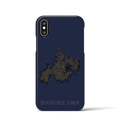 【式根島（東京都）】地図柄iPhoneケース（バックカバータイプ）