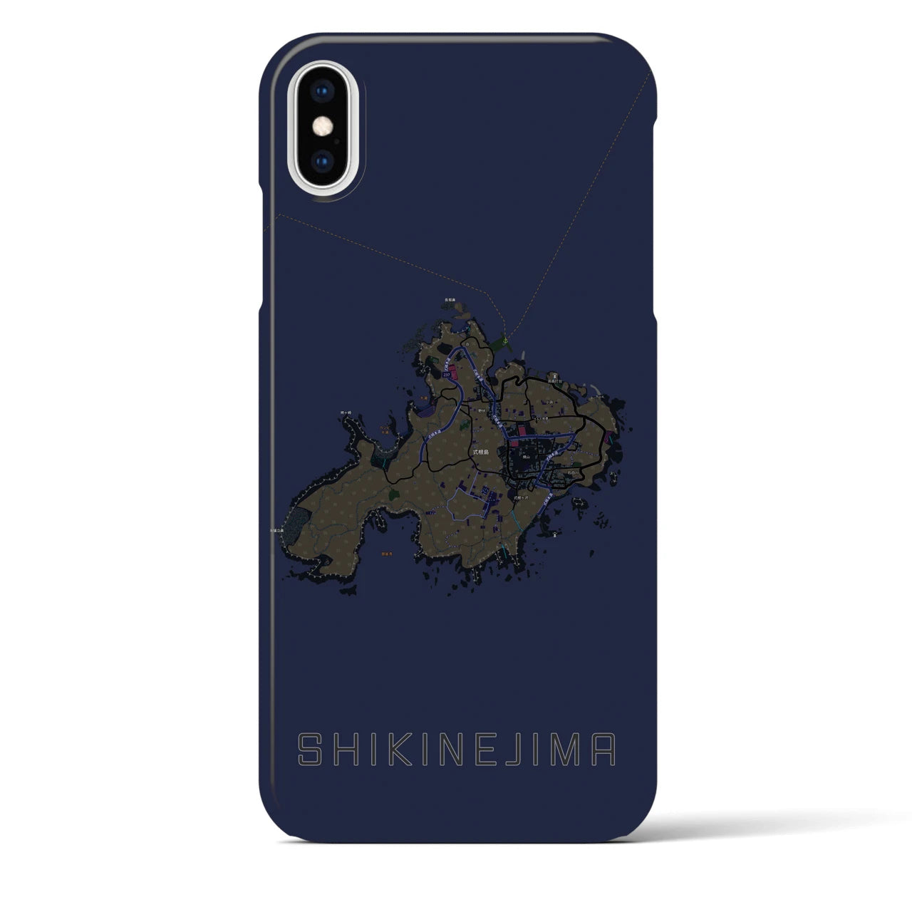 【式根島（東京都）】地図柄iPhoneケース（バックカバータイプ）