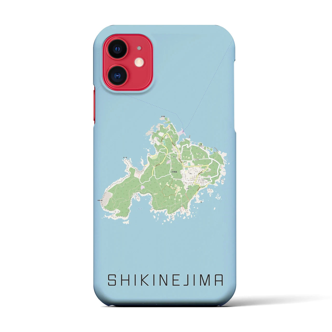 【式根島（東京都）】地図柄iPhoneケース（バックカバータイプ）