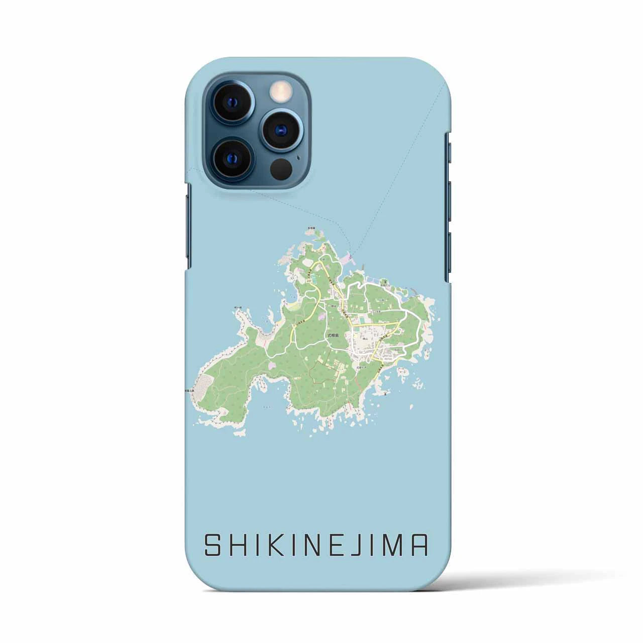 【式根島（東京都）】地図柄iPhoneケース（バックカバータイプ）