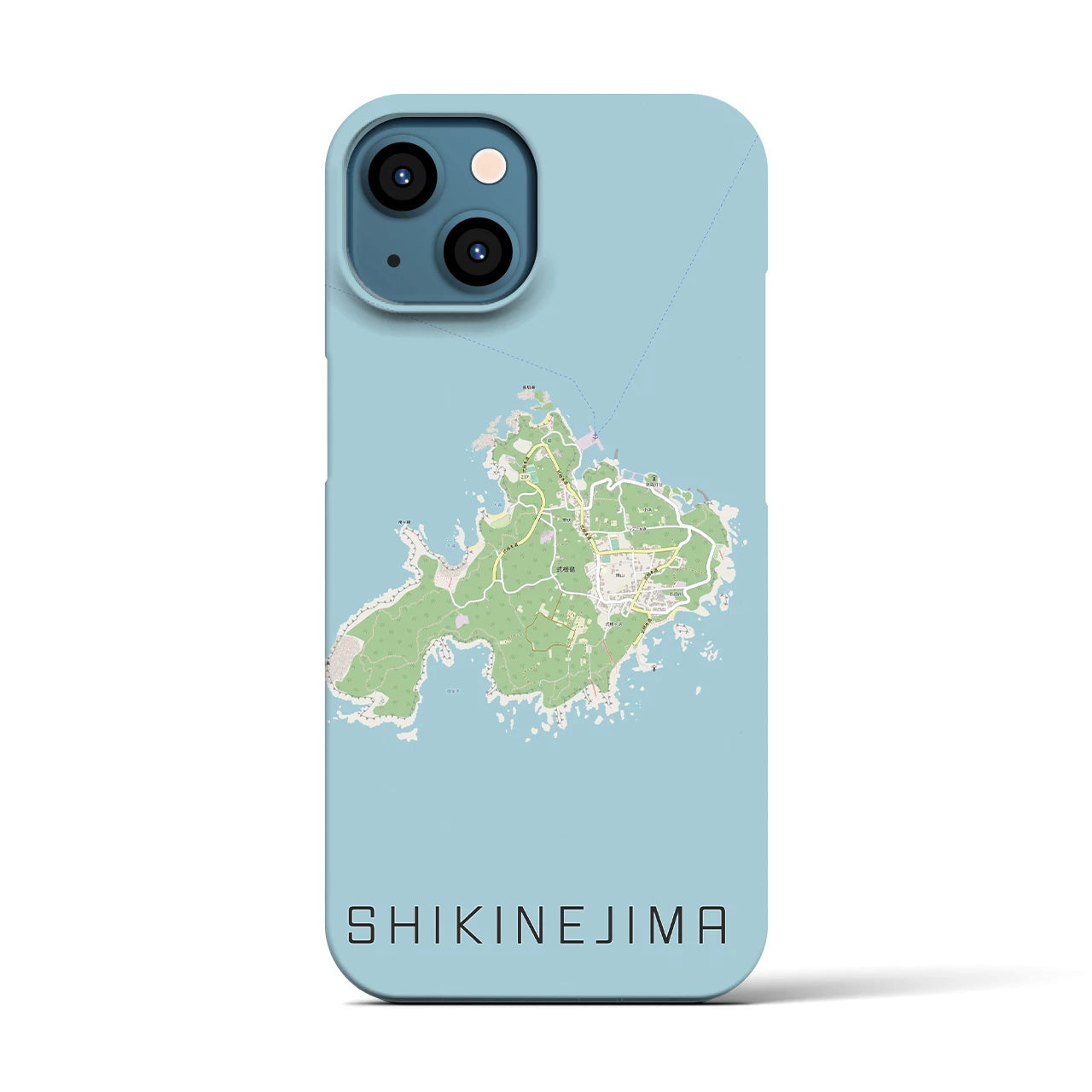 【式根島（東京都）】地図柄iPhoneケース（バックカバータイプ）