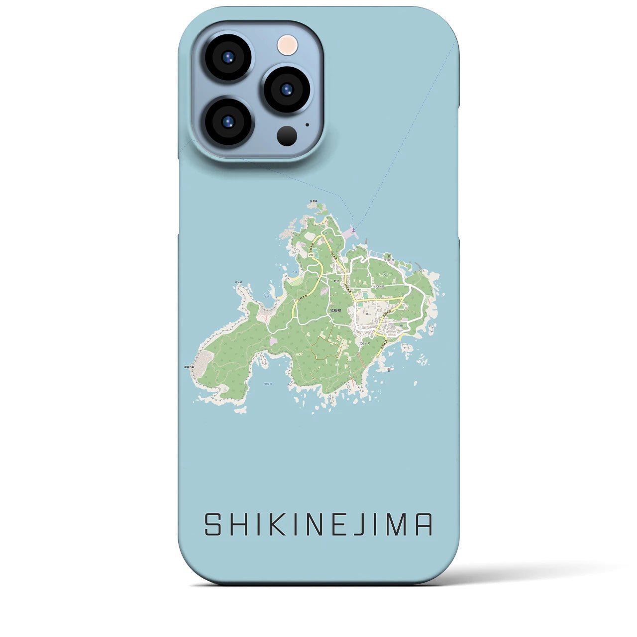 【式根島（東京都）】地図柄iPhoneケース（バックカバータイプ）