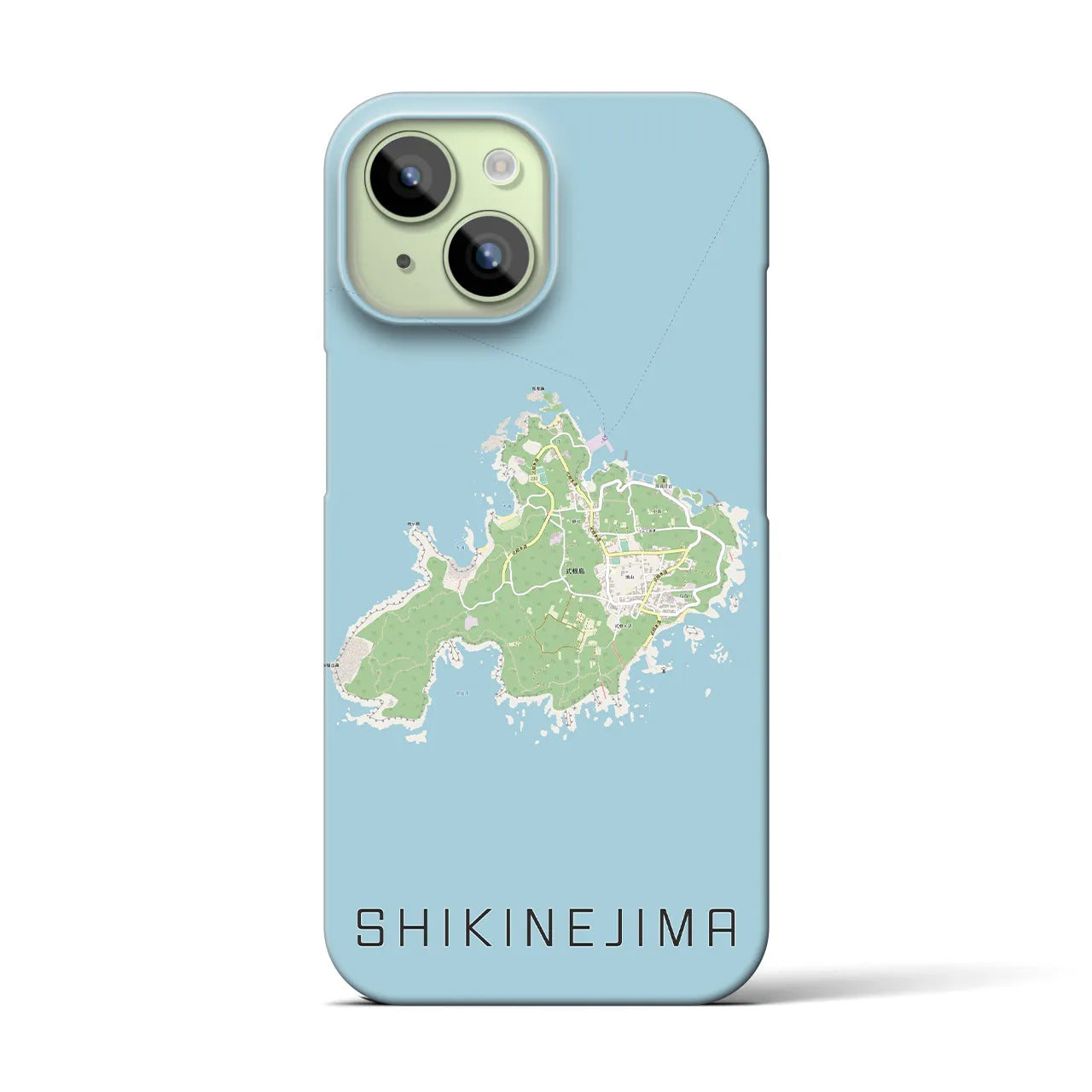 【式根島（東京都）】地図柄iPhoneケース（バックカバータイプ）