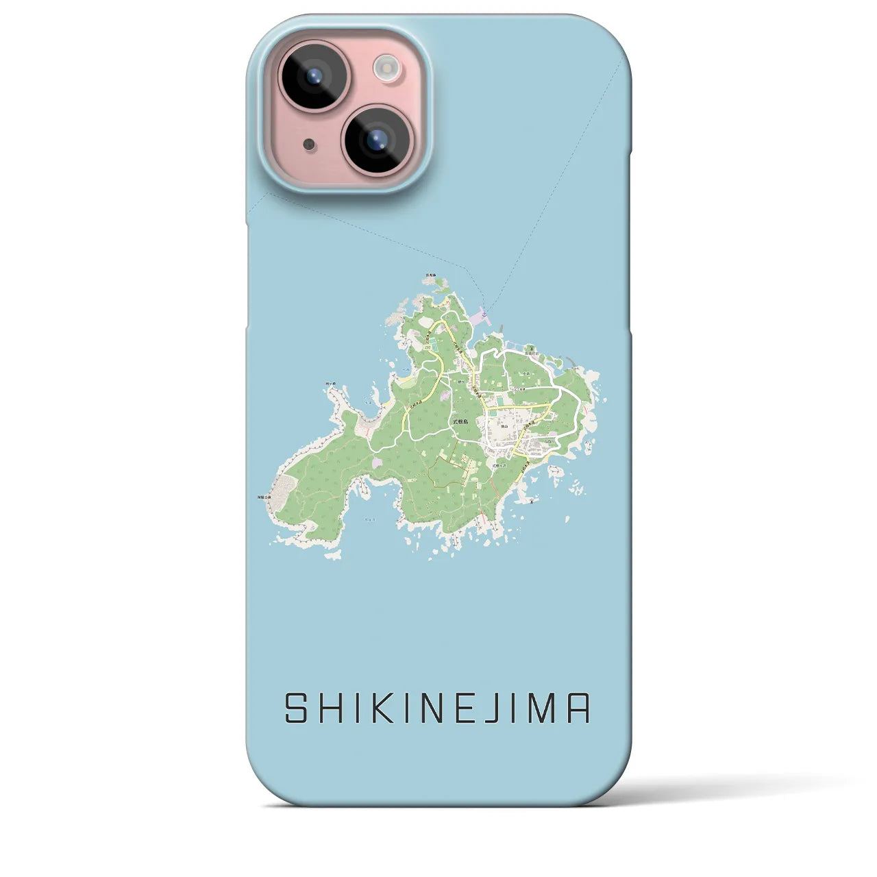 【式根島（東京都）】地図柄iPhoneケース（バックカバータイプ）