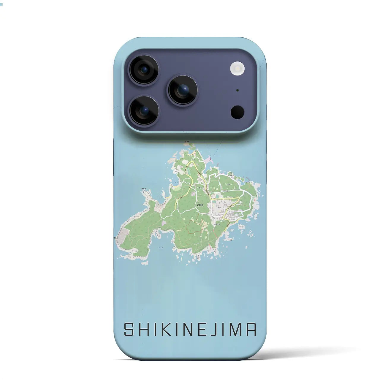 【式根島（東京都）】地図柄iPhoneケース（バックカバータイプ）