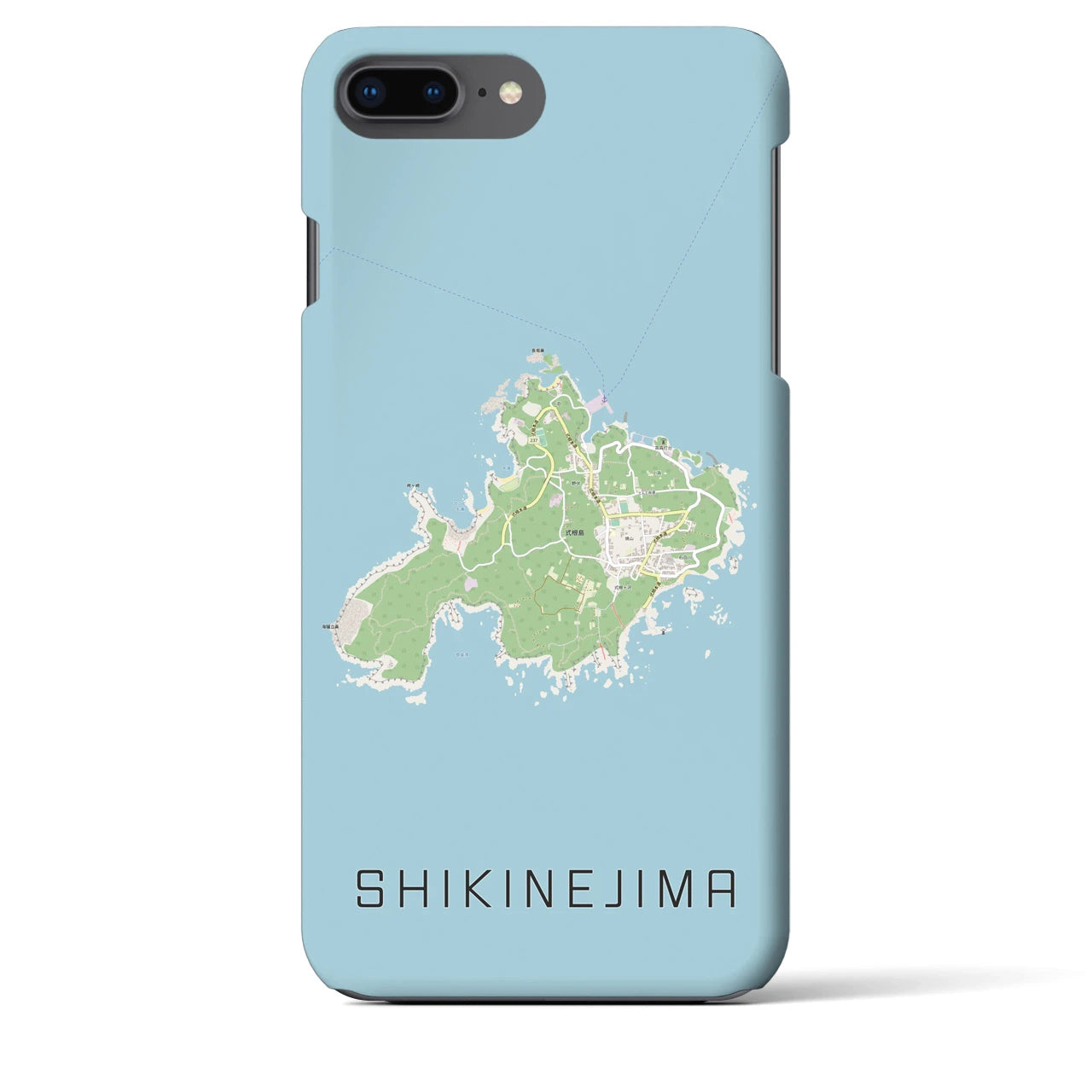 【式根島（東京都）】地図柄iPhoneケース（バックカバータイプ）