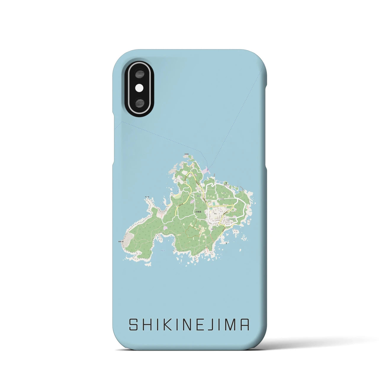 【式根島（東京都）】地図柄iPhoneケース（バックカバータイプ）