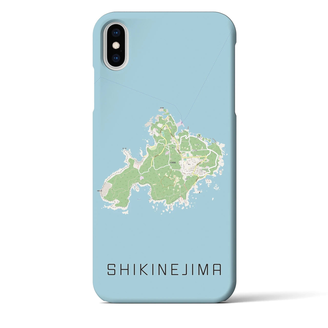 【式根島（東京都）】地図柄iPhoneケース（バックカバータイプ）