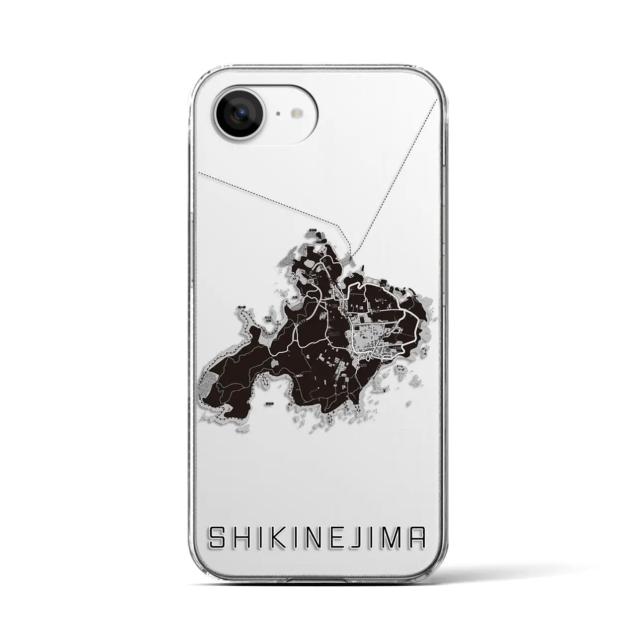 【式根島（東京都）】地図柄iPhoneケース（クリアタイプ）