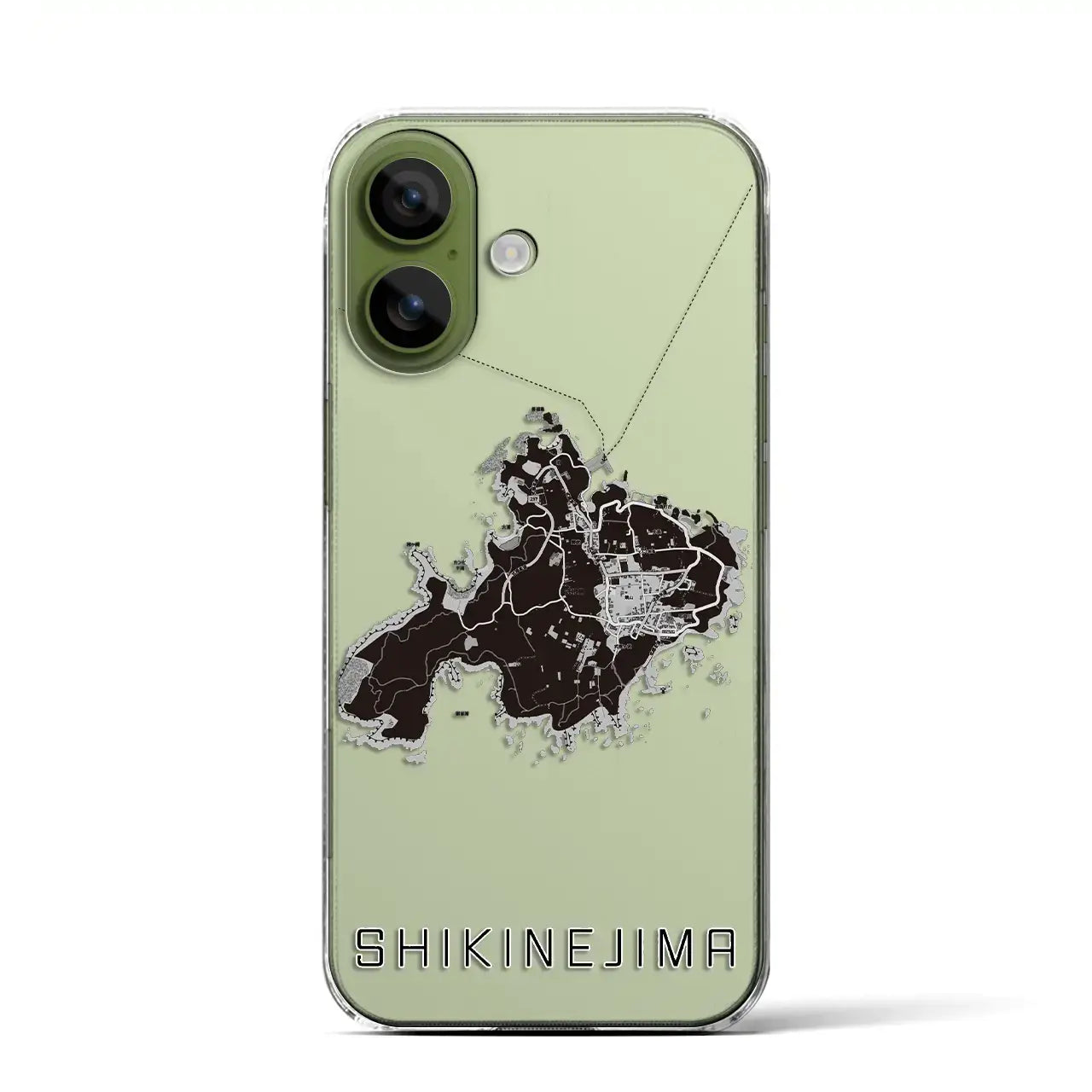 【式根島（東京都）】地図柄iPhoneケース（クリアタイプ）