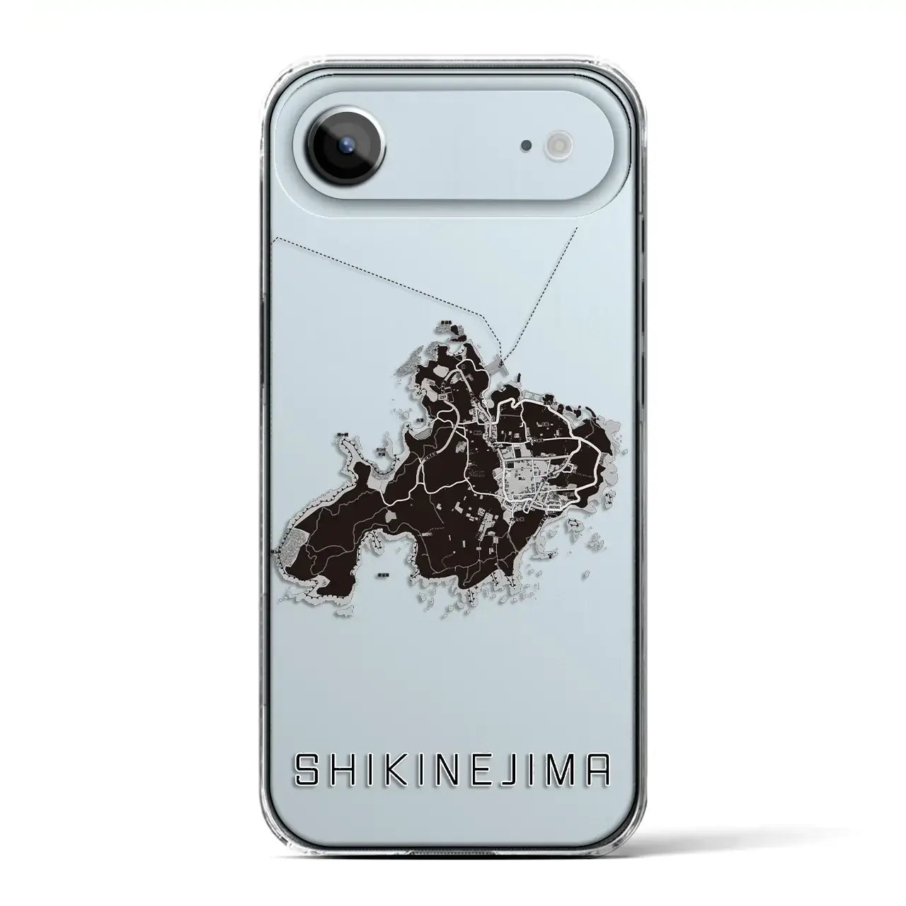 【式根島（東京都）】地図柄iPhoneケース（クリアタイプ）モノトーン・iPhone 17 Pro Max 用