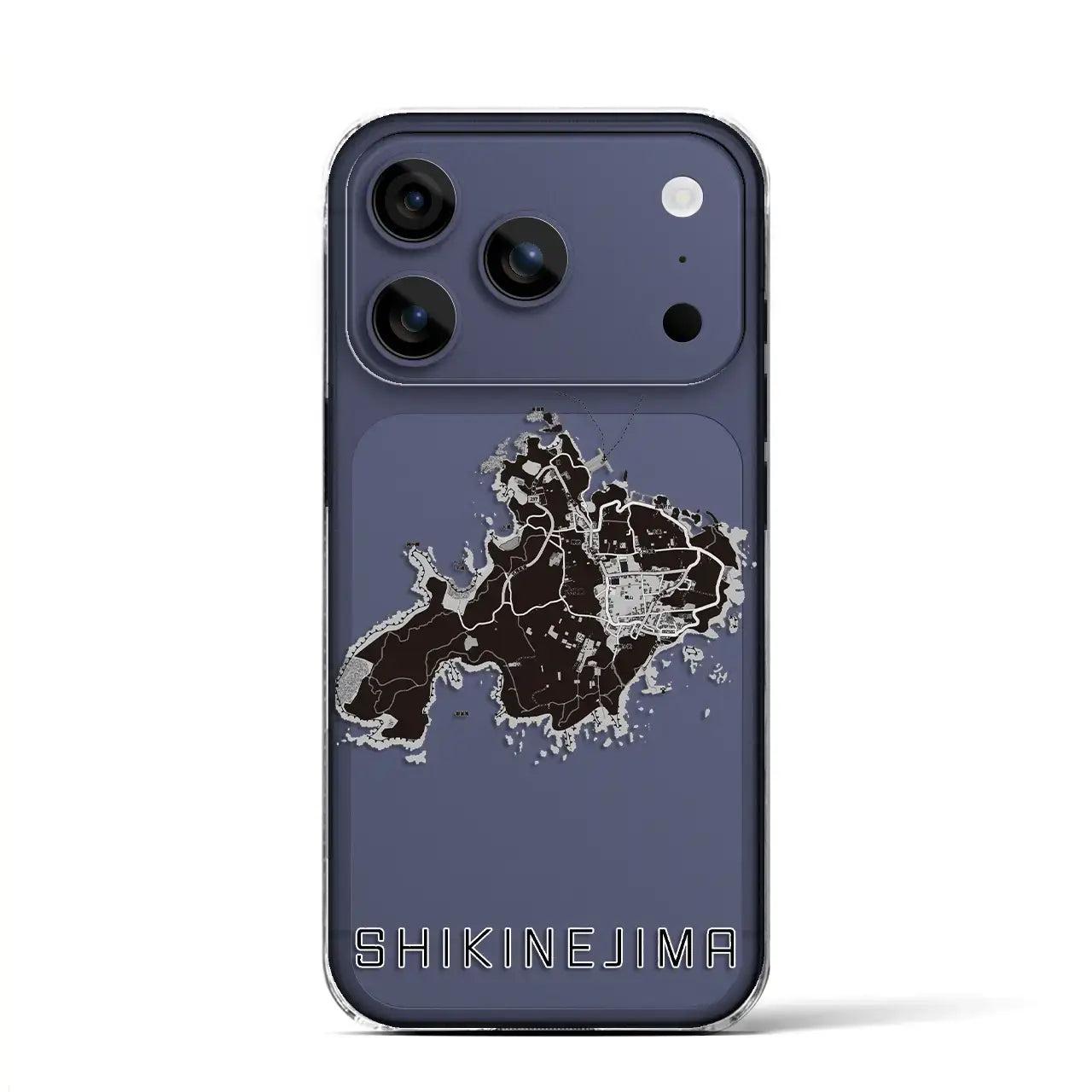 【式根島（東京都）】地図柄iPhoneケース（クリアタイプ）