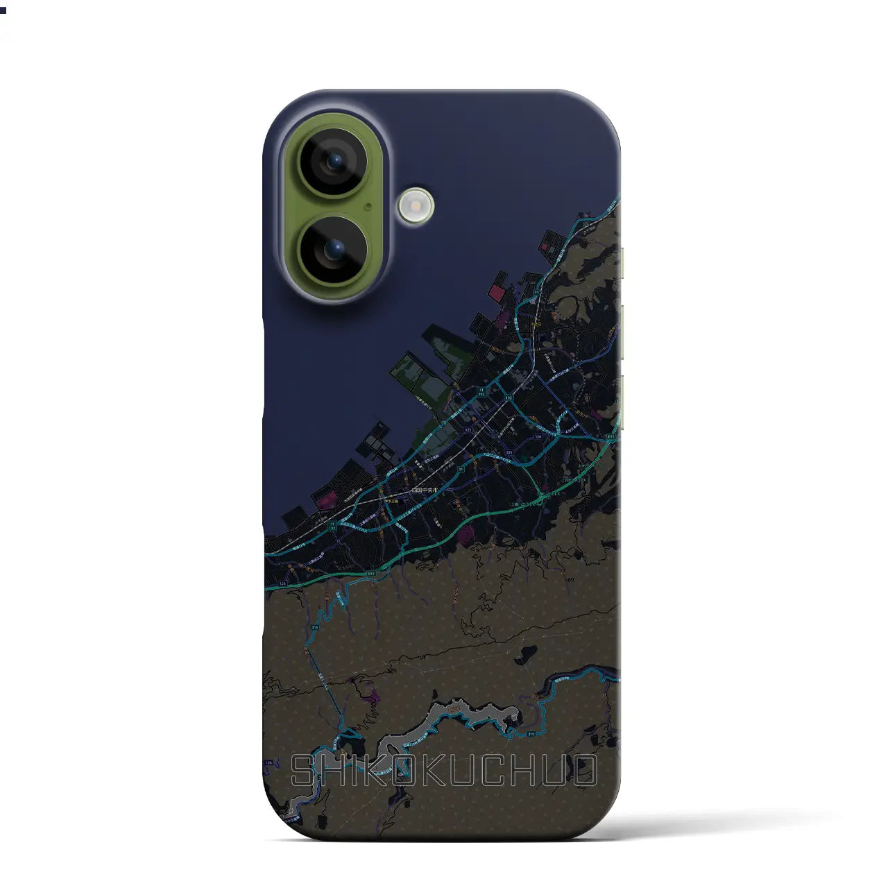 【四国中央（愛媛県）】地図柄iPhoneケース（バックカバータイプ）