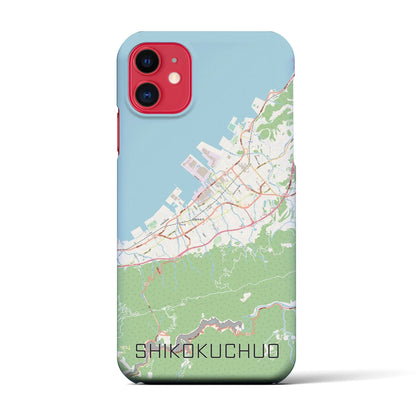 【四国中央（愛媛県）】地図柄iPhoneケース（バックカバータイプ）