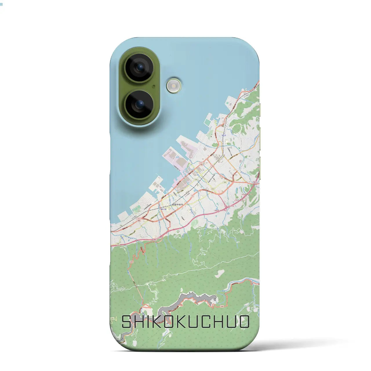 【四国中央（愛媛県）】地図柄iPhoneケース（バックカバータイプ）