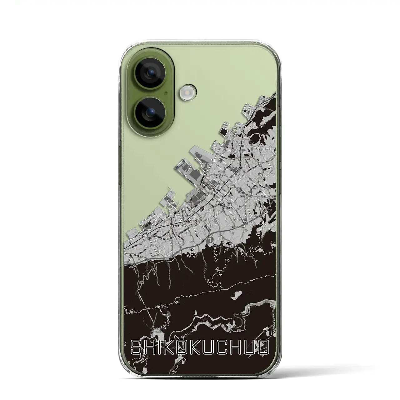 【四国中央（愛媛県）】地図柄iPhoneケース（クリアタイプ）
