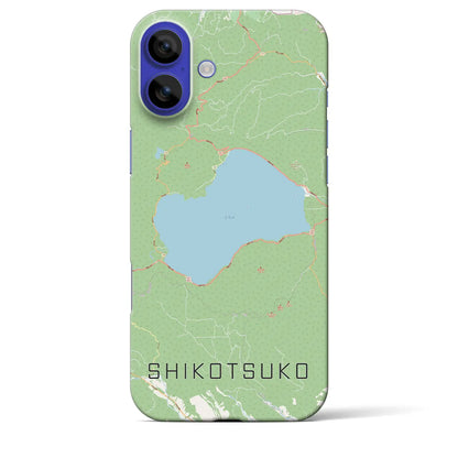 【支笏湖（北海道）】地図柄iPhoneケース（バックカバータイプ）ナチュラル・iPhone 16 Pro Max 用