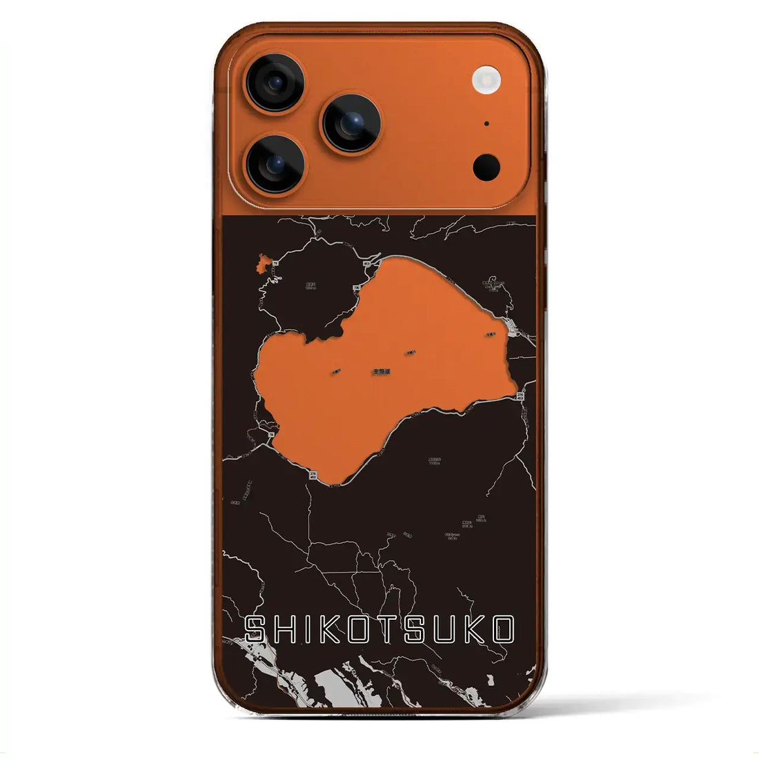 【支笏湖（北海道）】地図柄iPhoneケース（クリアタイプ）