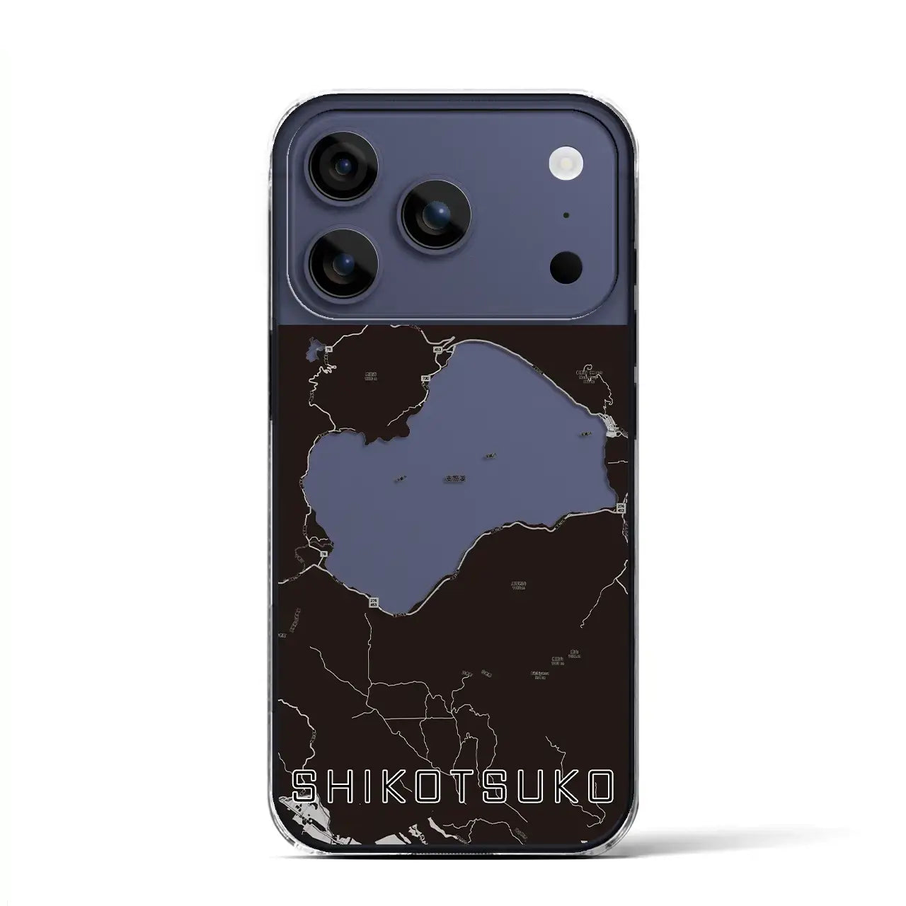【支笏湖（北海道）】地図柄iPhoneケース（クリアタイプ）