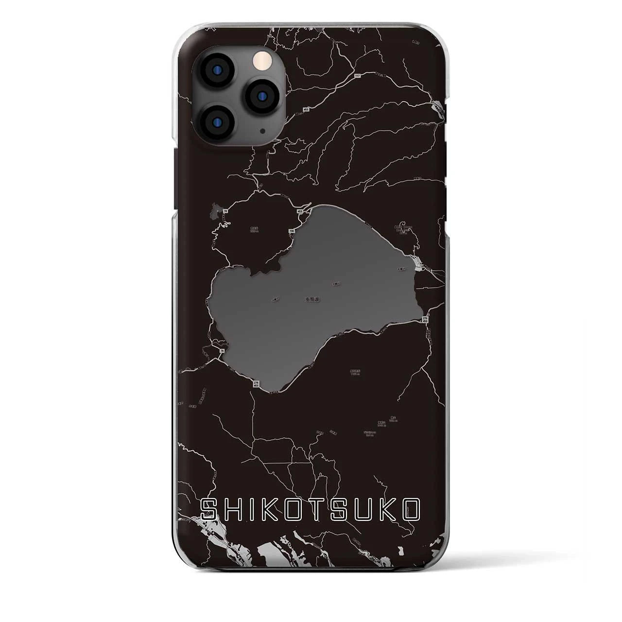 【支笏湖（北海道）】地図柄iPhoneケース（クリアタイプ）