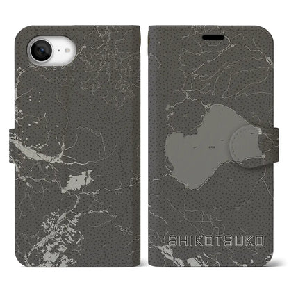 【支笏湖（北海道）】地図柄iPhoneケース（手帳タイプ）