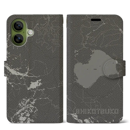 【支笏湖（北海道）】地図柄iPhoneケース（手帳タイプ）