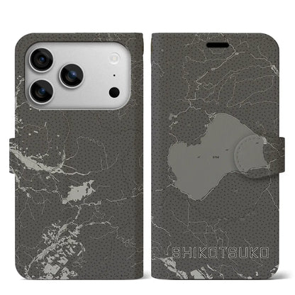 【支笏湖（北海道）】地図柄iPhoneケース（手帳タイプ）