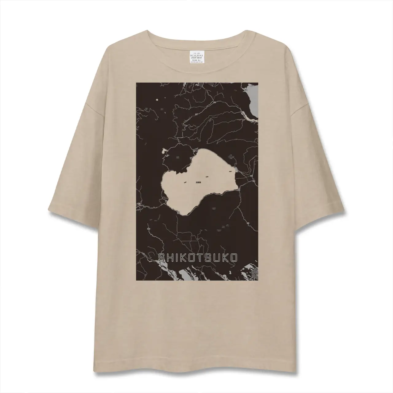 【支笏湖（北海道）】地図柄ビッグシルエットTシャツ