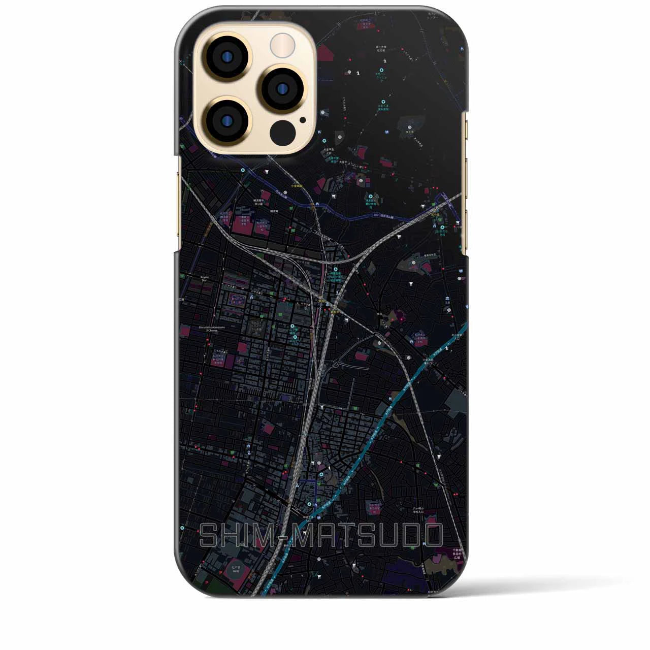 【新松戸（千葉県）】地図柄iPhoneケース（バックカバータイプ）