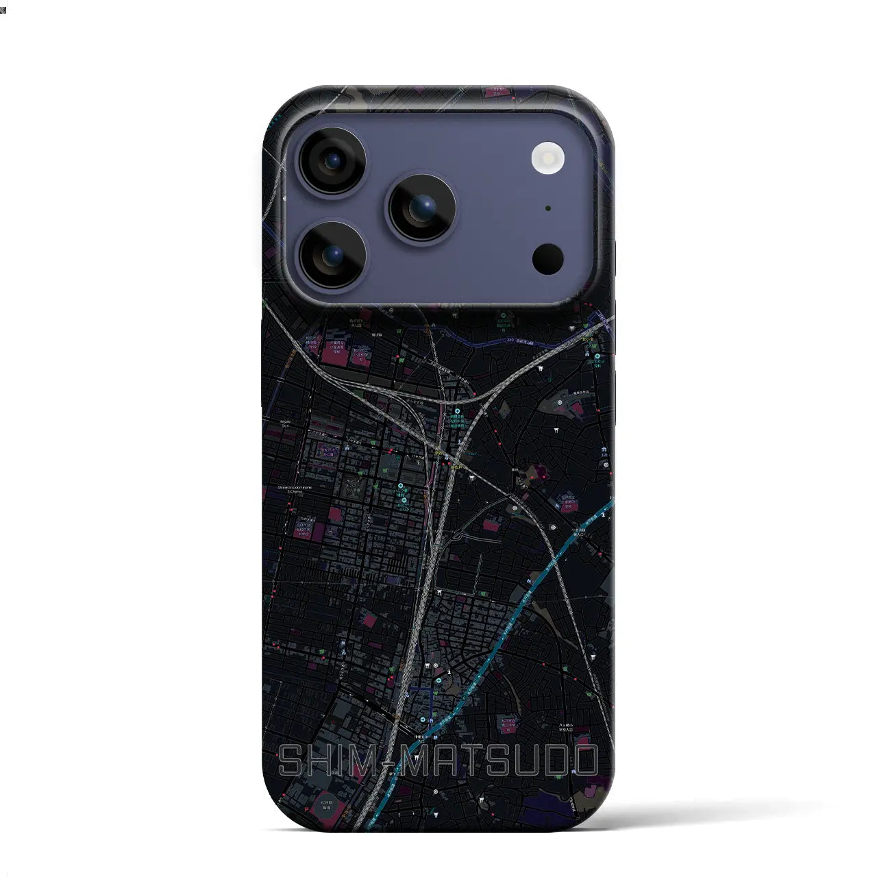 【新松戸（千葉県）】地図柄iPhoneケース（バックカバータイプ）