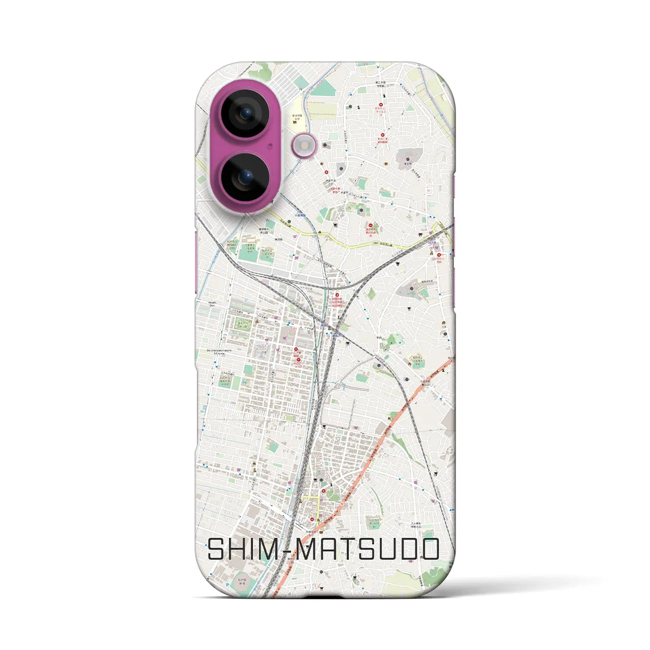 【新松戸（千葉県）】地図柄iPhoneケース（バックカバータイプ）