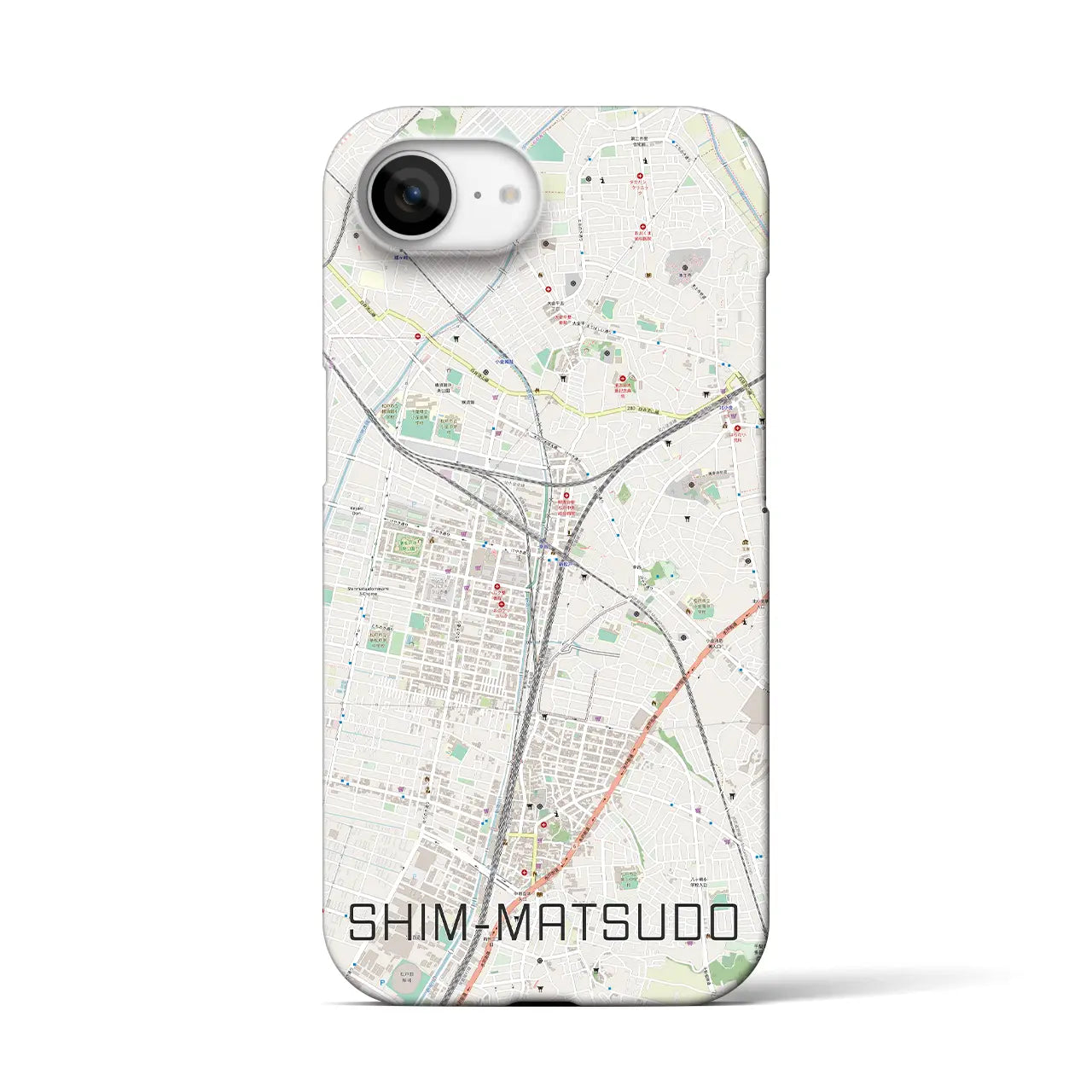 【新松戸（千葉県）】地図柄iPhoneケース（バックカバータイプ）