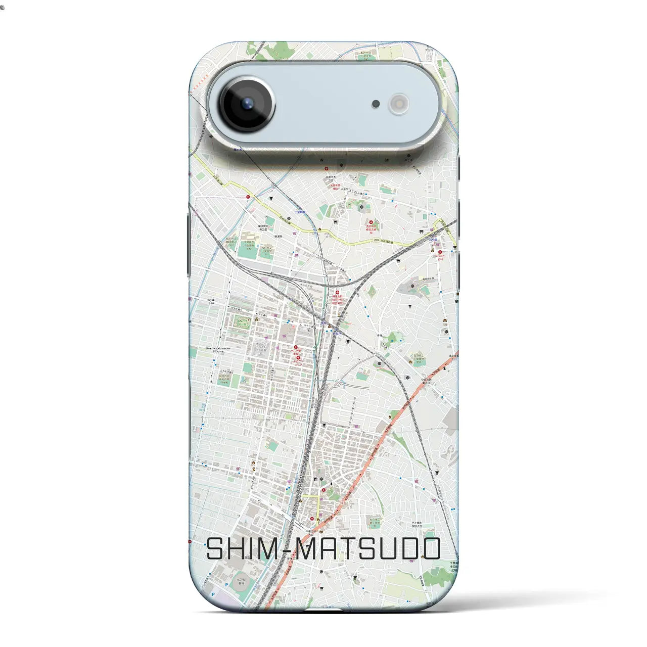 【新松戸（千葉県）】地図柄iPhoneケース（バックカバータイプ）